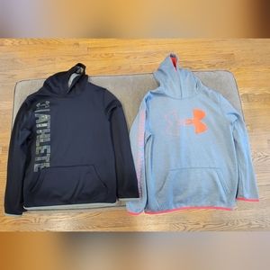 2 Boys Under Armour hooded sweatshirts